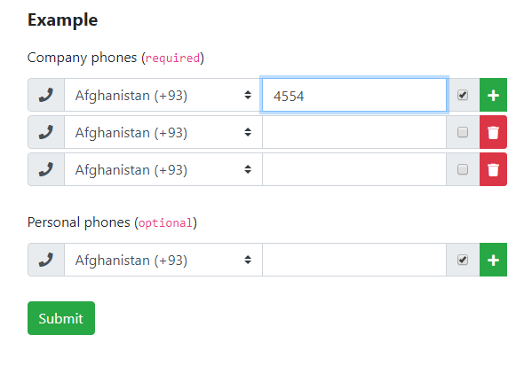 Jquery Phone Inputs